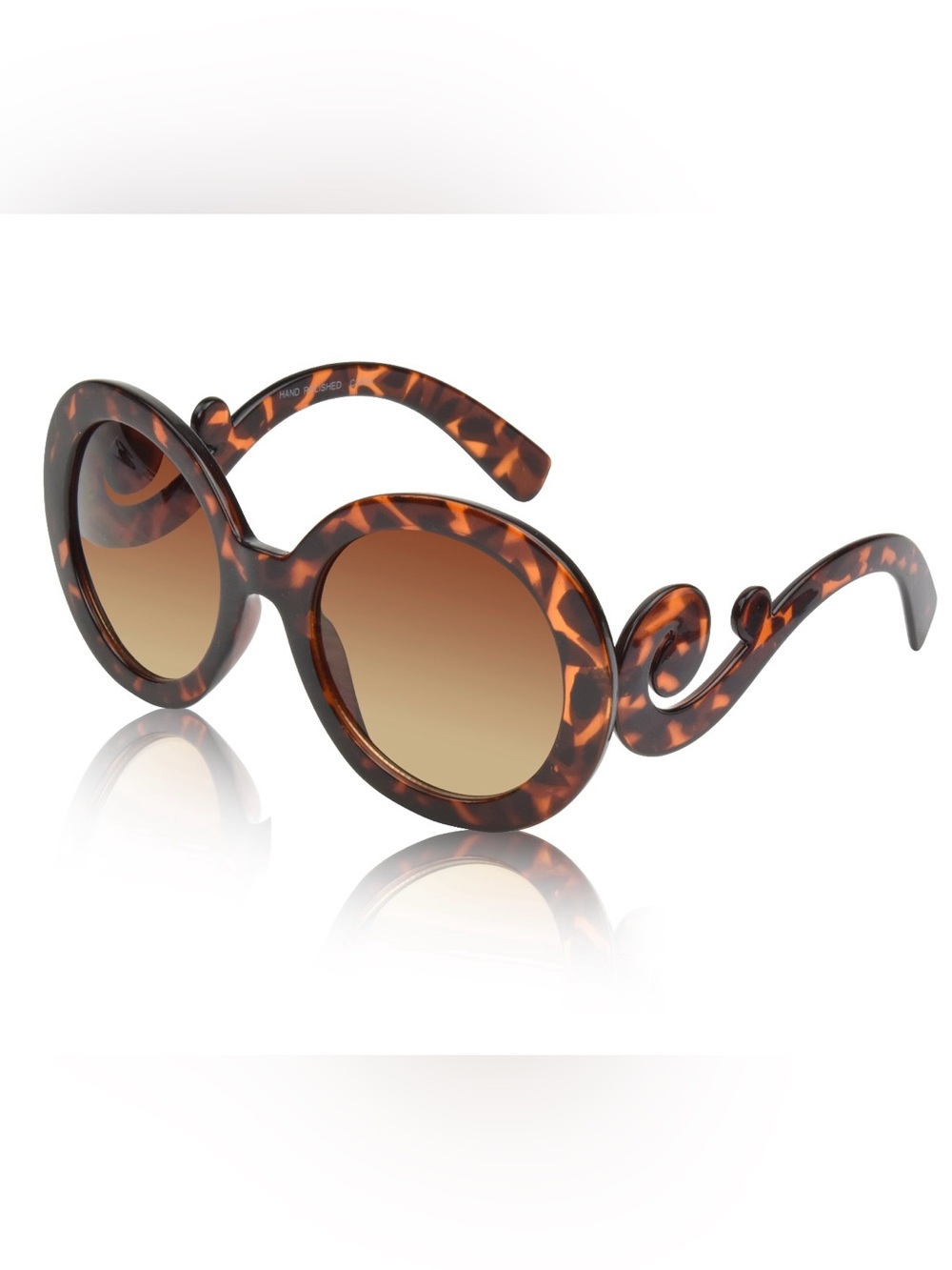 Stylish Tortoiseshell Oversized Baroque Hollywood Style Sunglasses